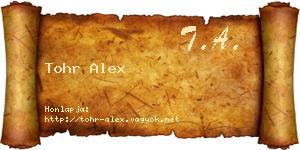 Tohr Alex névjegykártya