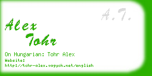 alex tohr business card